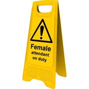 Heavy Duty A-Frame 'Female Attendant On Duty'